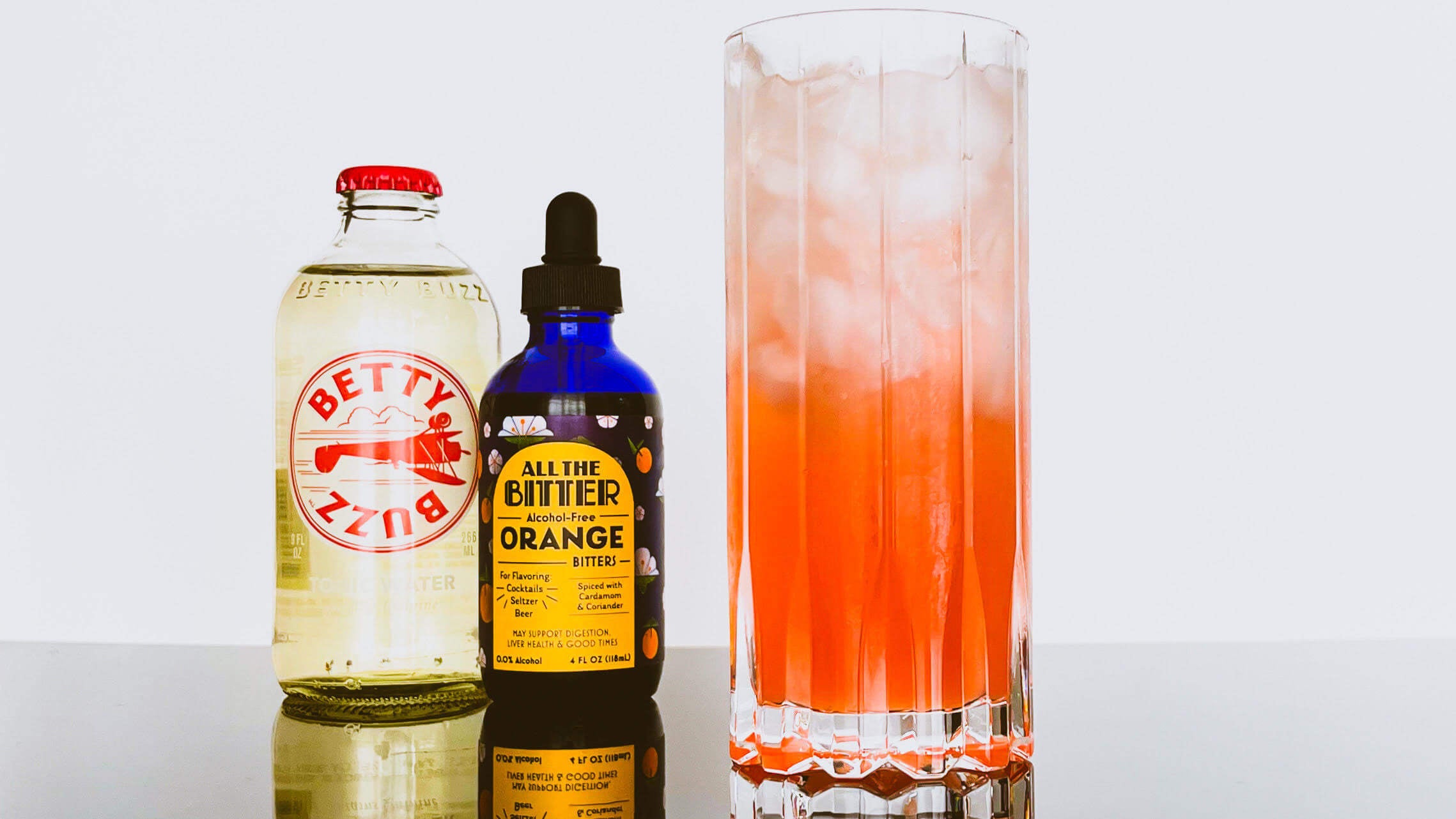 non alcoholic keep sober cocktail with betty buzz tonic water