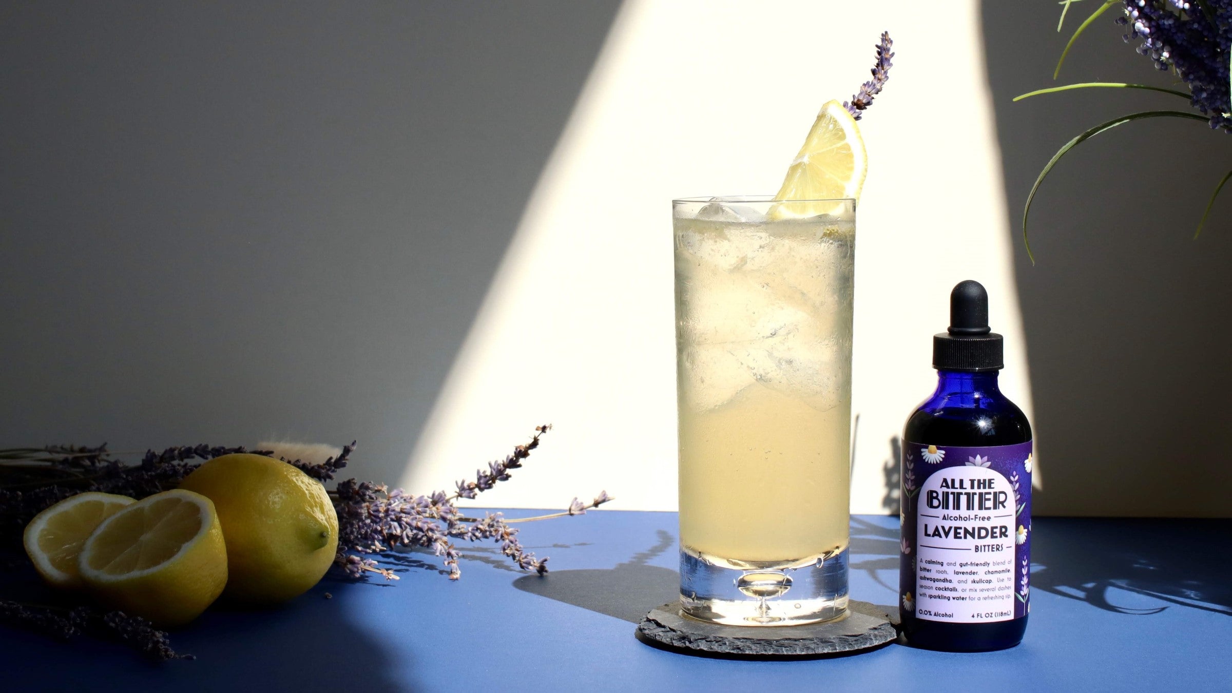 lavender lemonade mocktail non-alcoholic cocktail