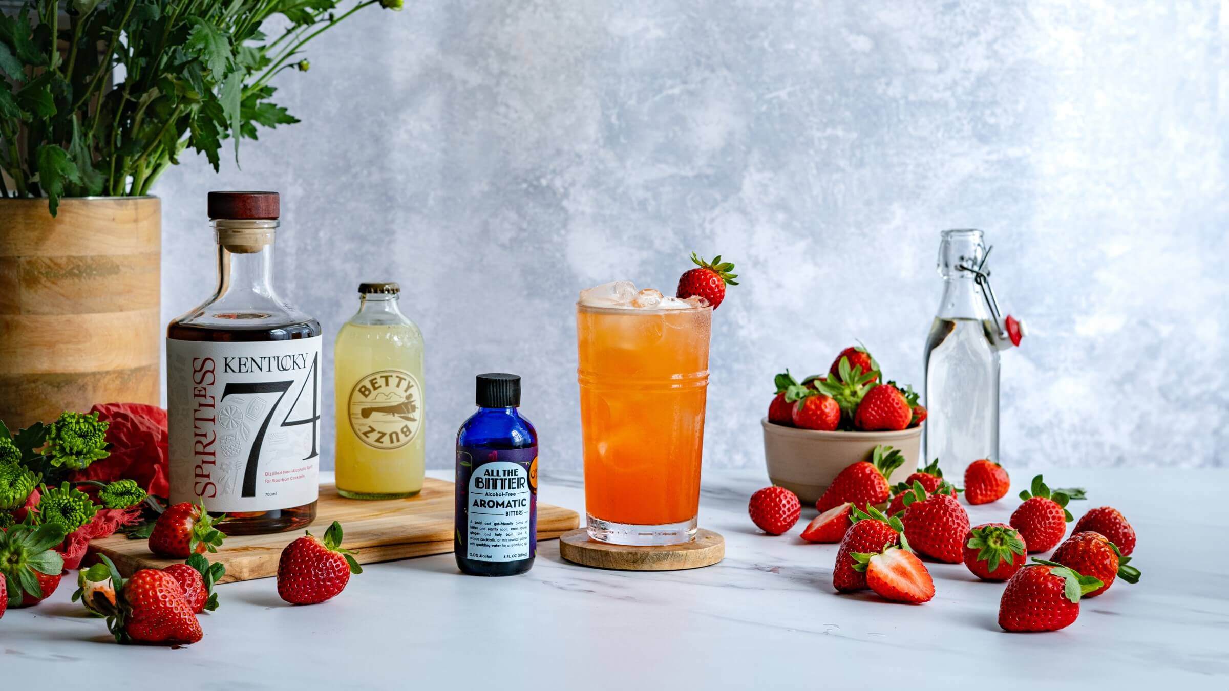 non alcoholic Kentucky Buck cocktail