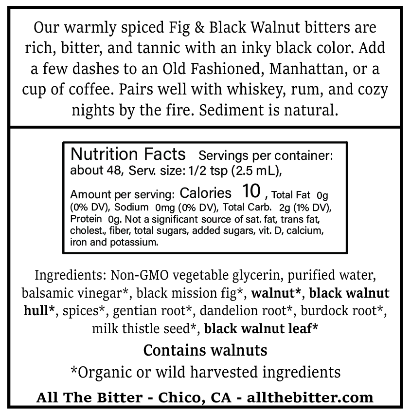 Fig and Black Walnut Bitters